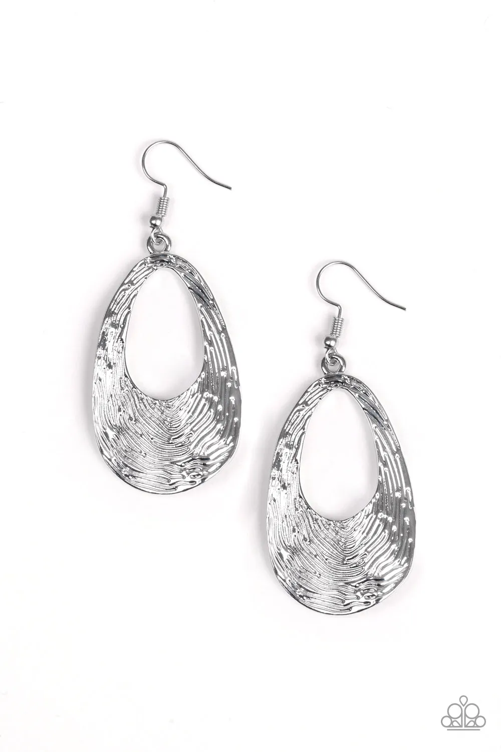 Paparazzi Mean Sheen Silver Earrings