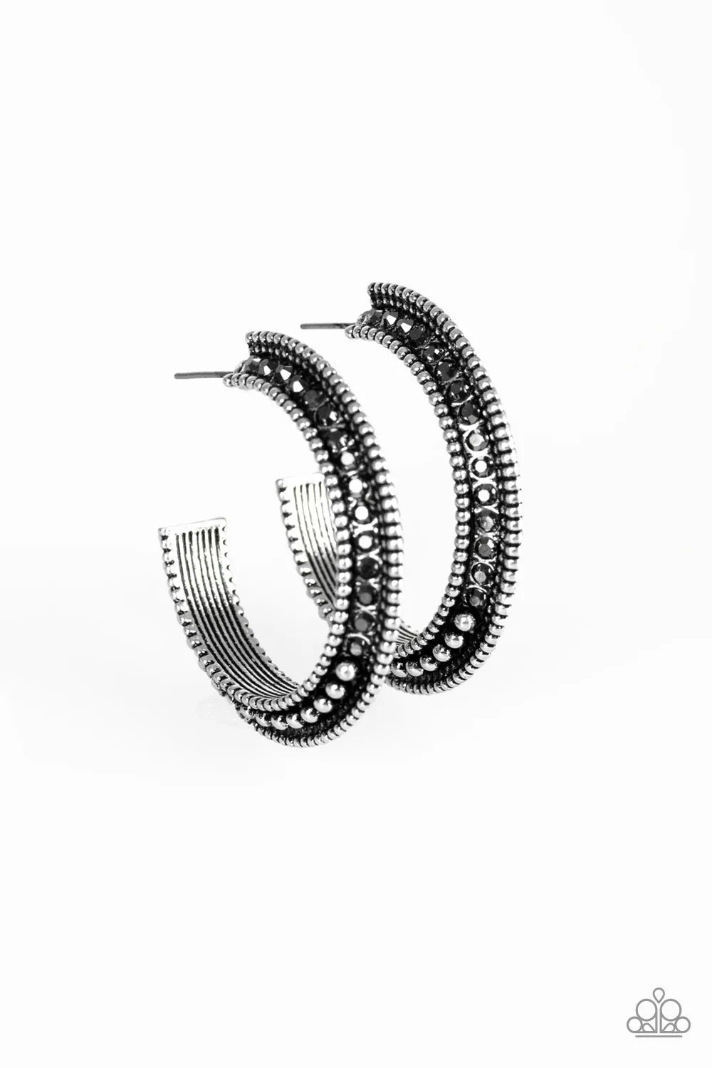 Paparazzi Retro Reverberation Silver Earrings