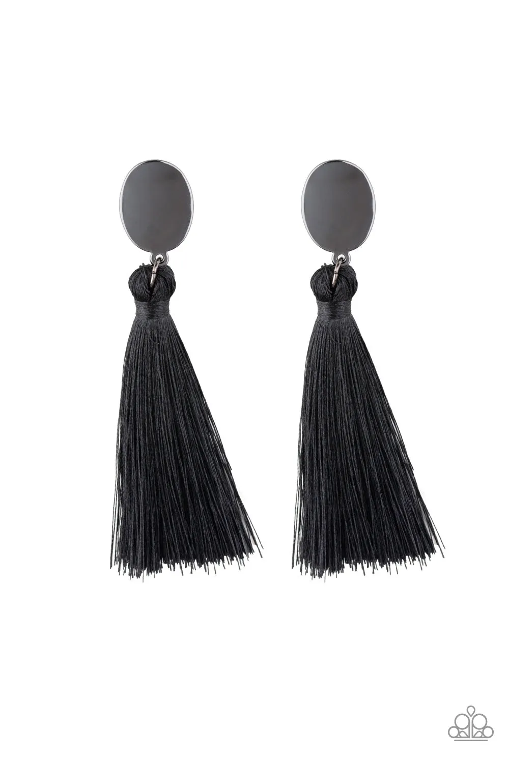 Paparazzi Va Va PLUME Black Post Earrings