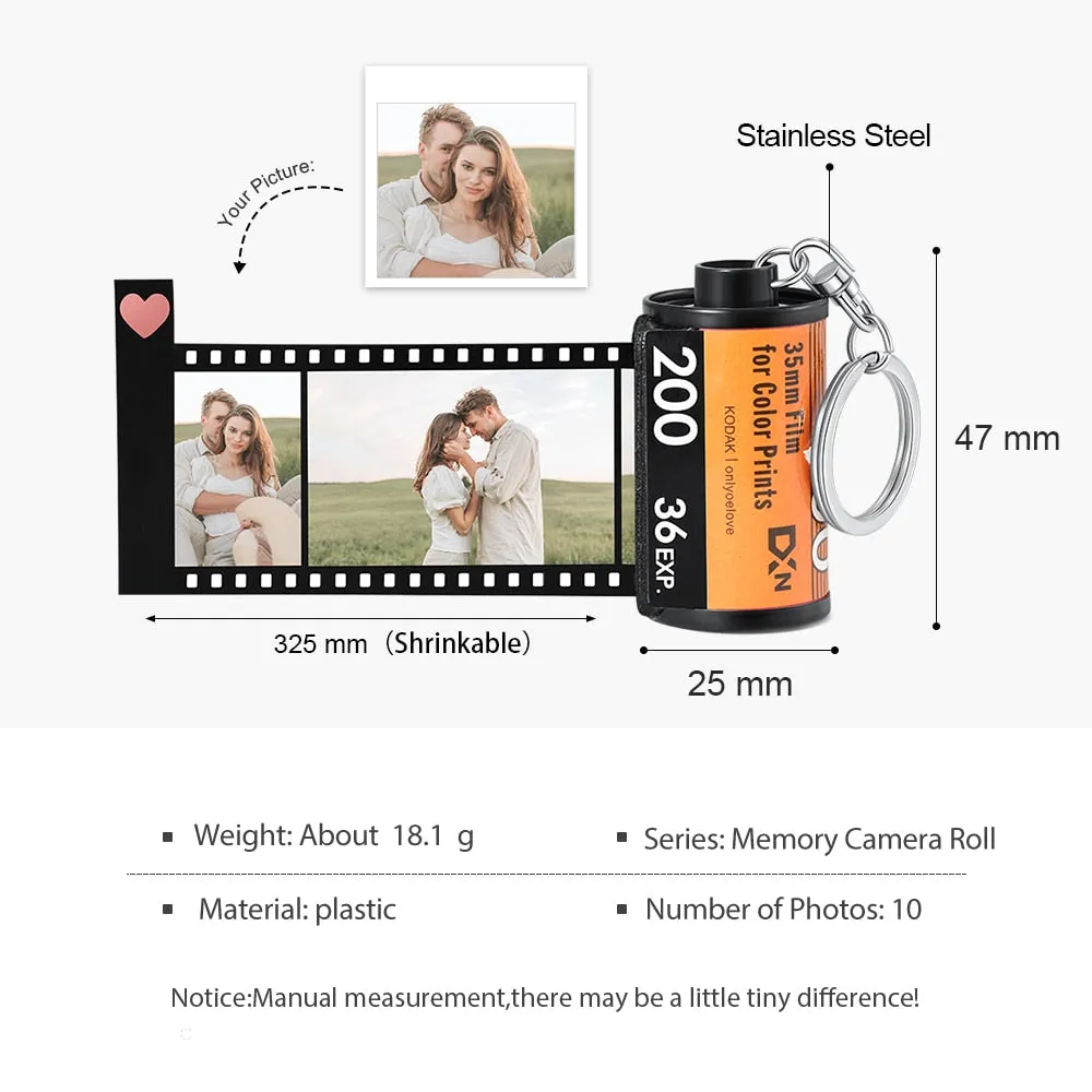 Personalized 10 Pcs Photos Print Film Roll Keychain