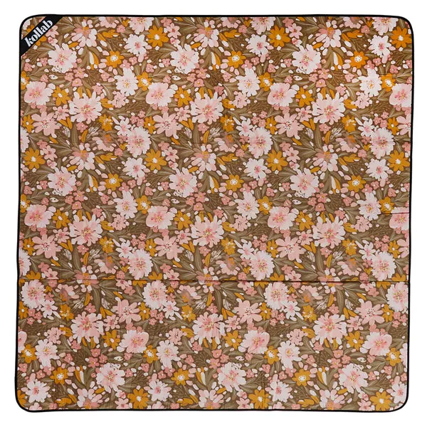 Picnic Mat Khaki Floral - 2 x 2m