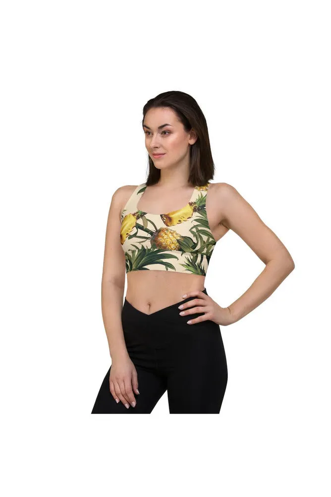 Pineapple Paradise Longline sports bra