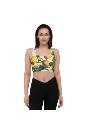 Pineapple Paradise Longline sports bra