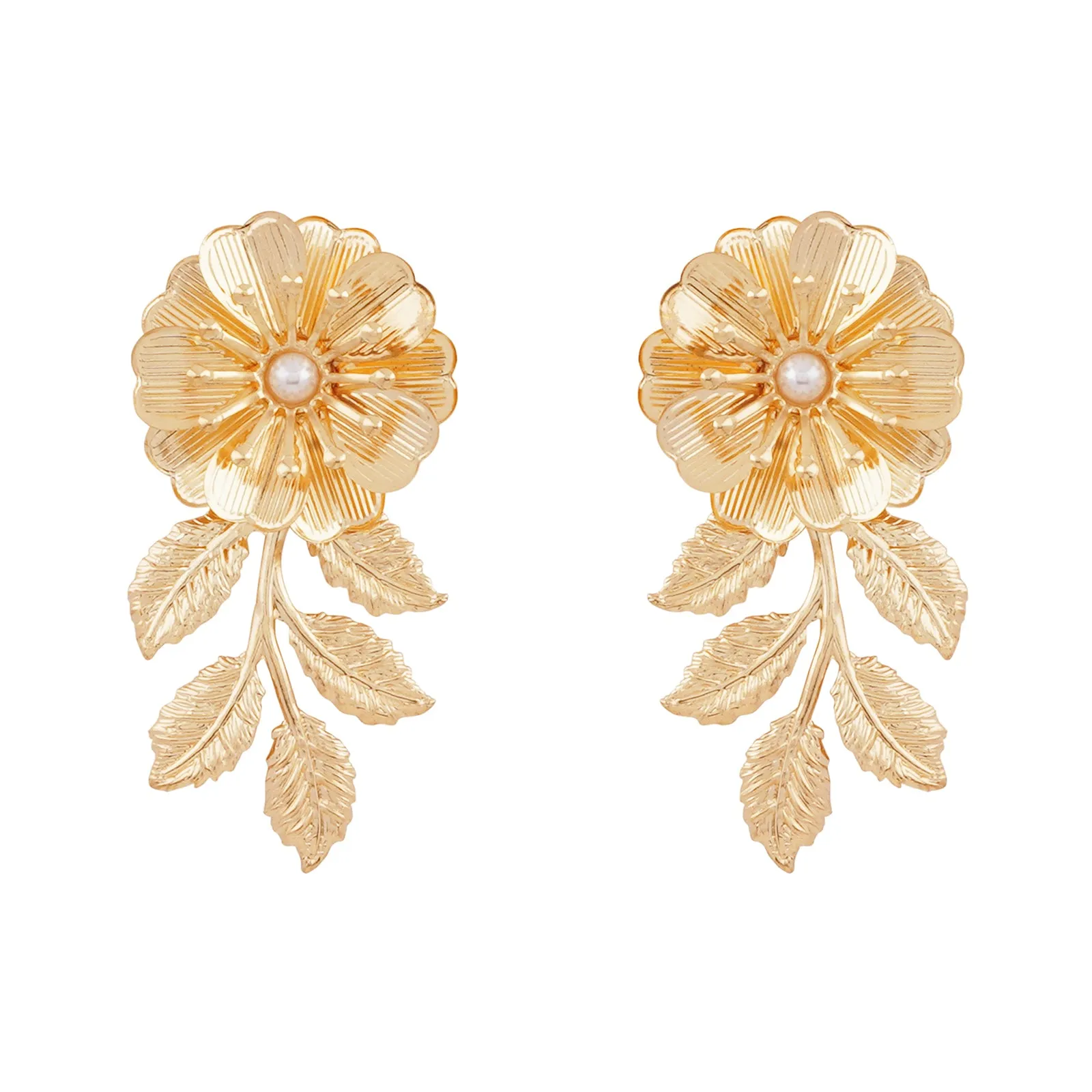 Poinsettia Gold Earrings