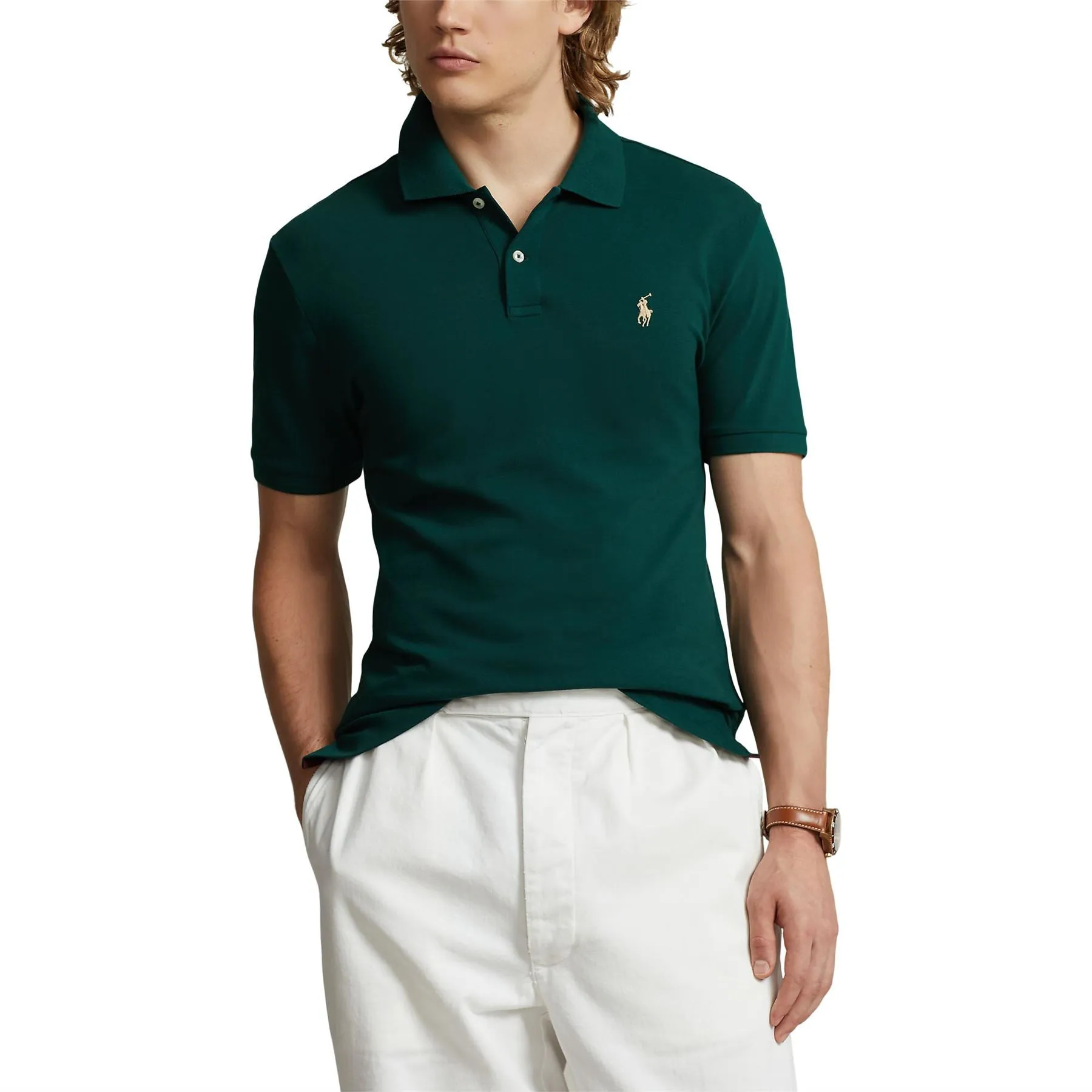 Polo Golf Performance Stretch Mesh Polo Hunt Club Green - AW23