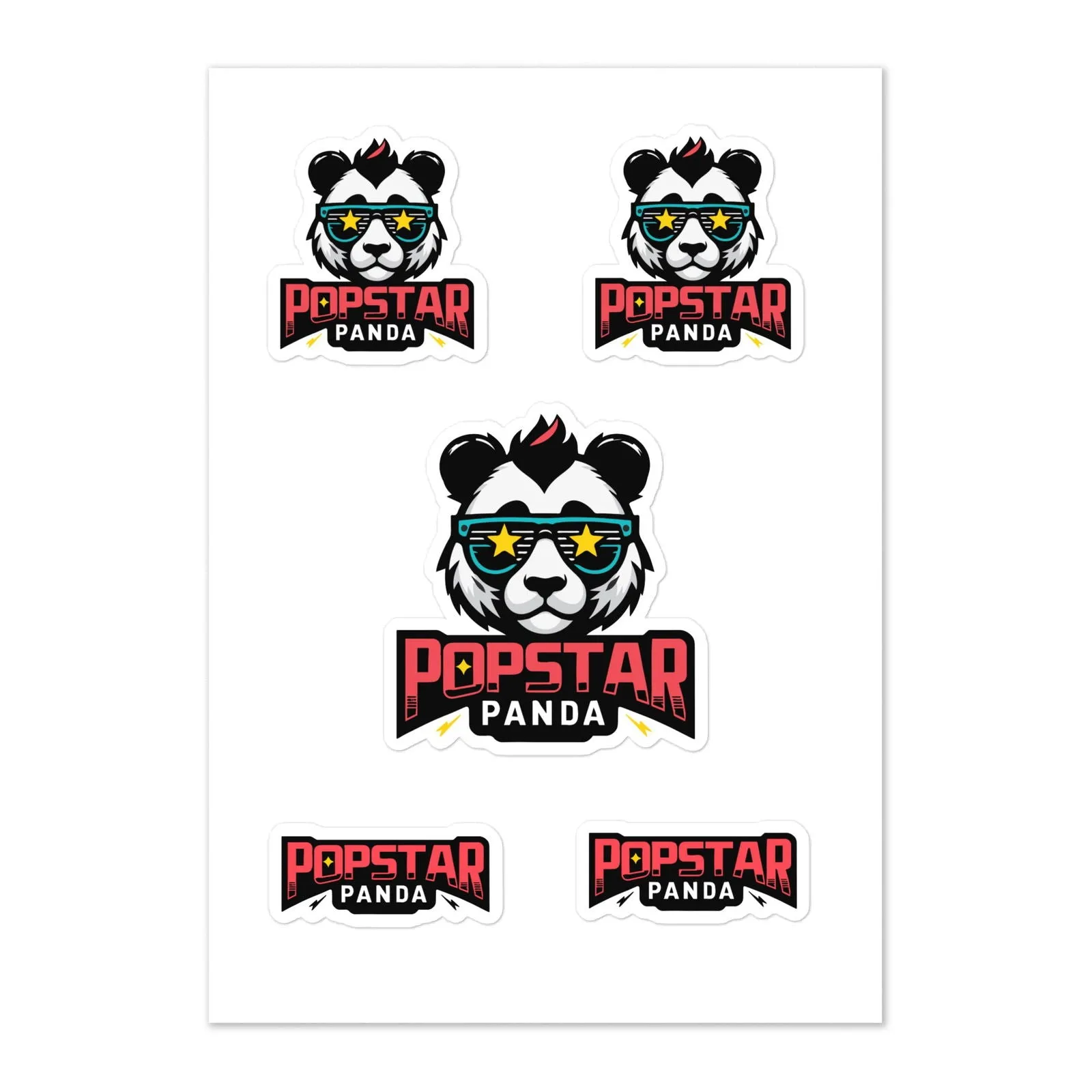 Popstar Panda Logo Sticker Sheet