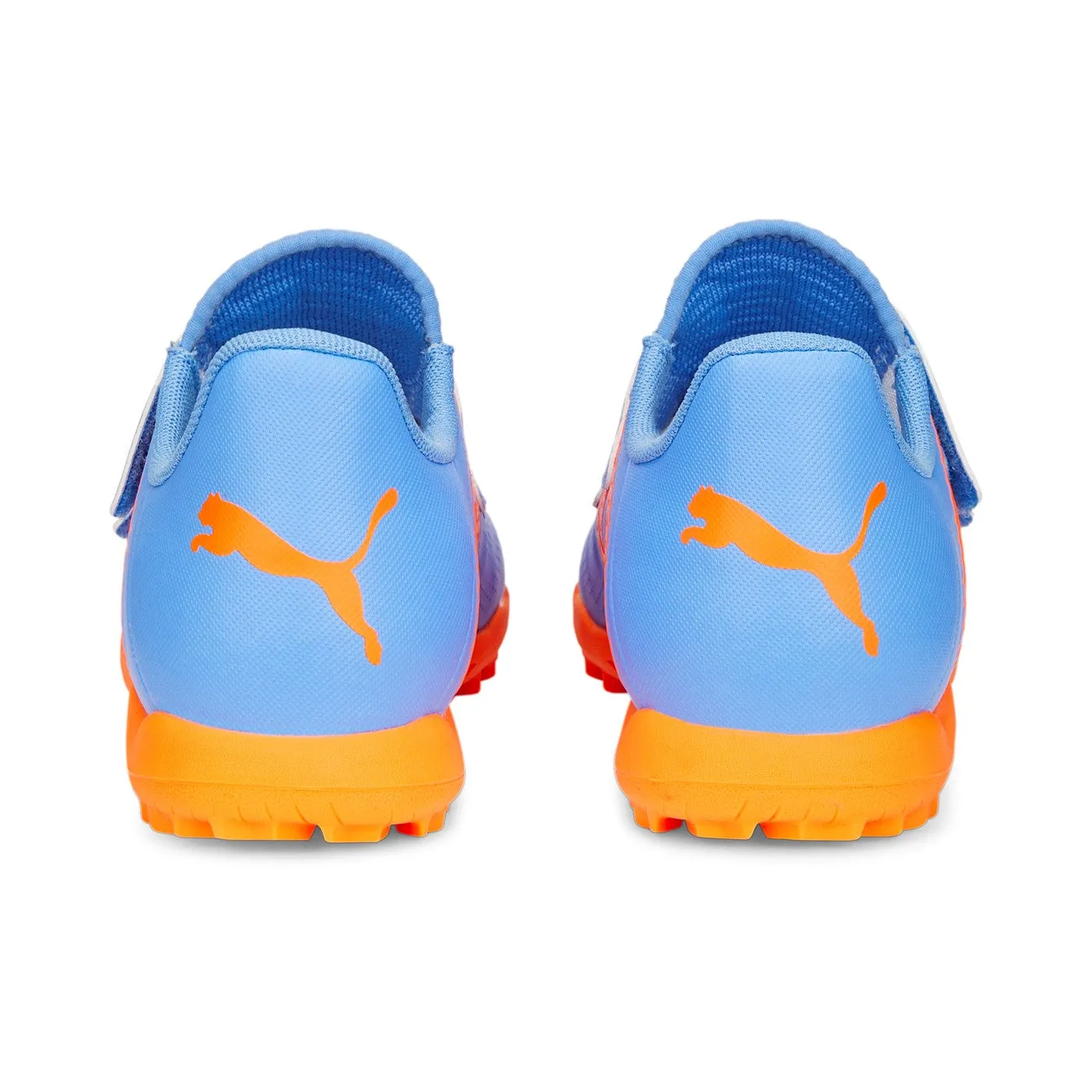 Puma boys' soccer shoes with velcro 107205 01 blue glimmer-white ultra orange