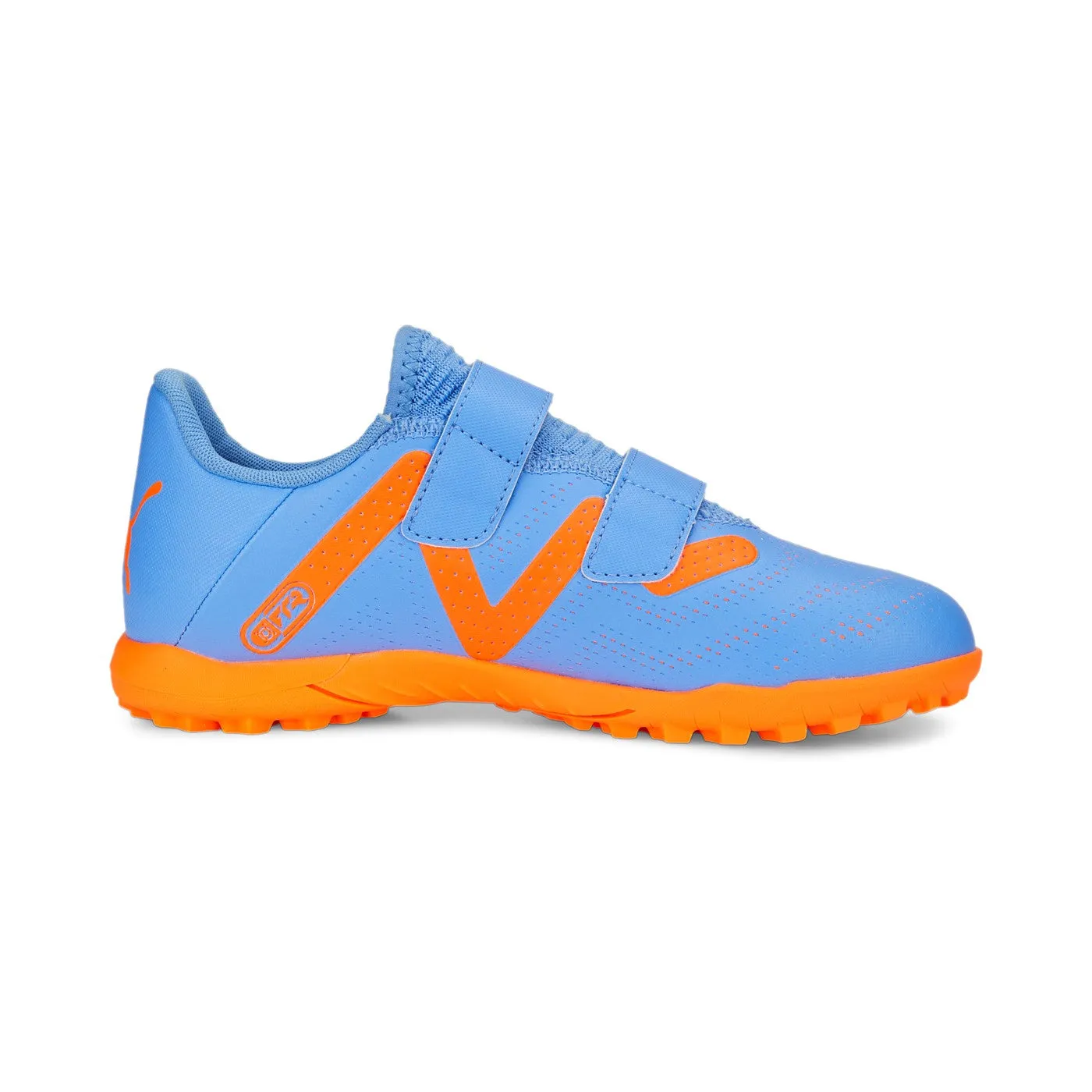 Puma boys' soccer shoes with velcro 107205 01 blue glimmer-white ultra orange