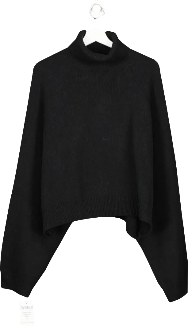 Raey Black Wool & Alpaca Blend Roll-neck Sweater UK S/M