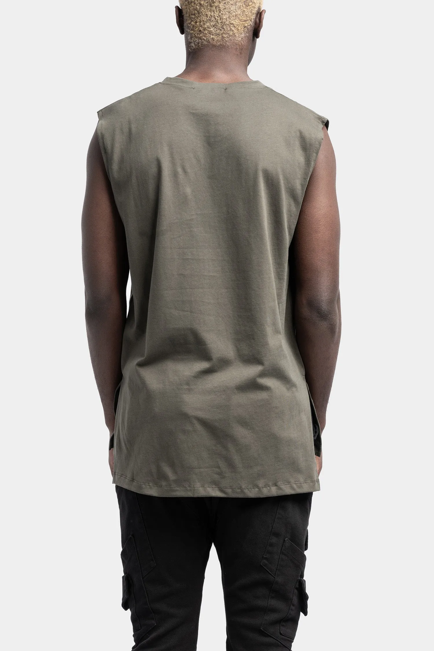 Regular cotton tank, Military green