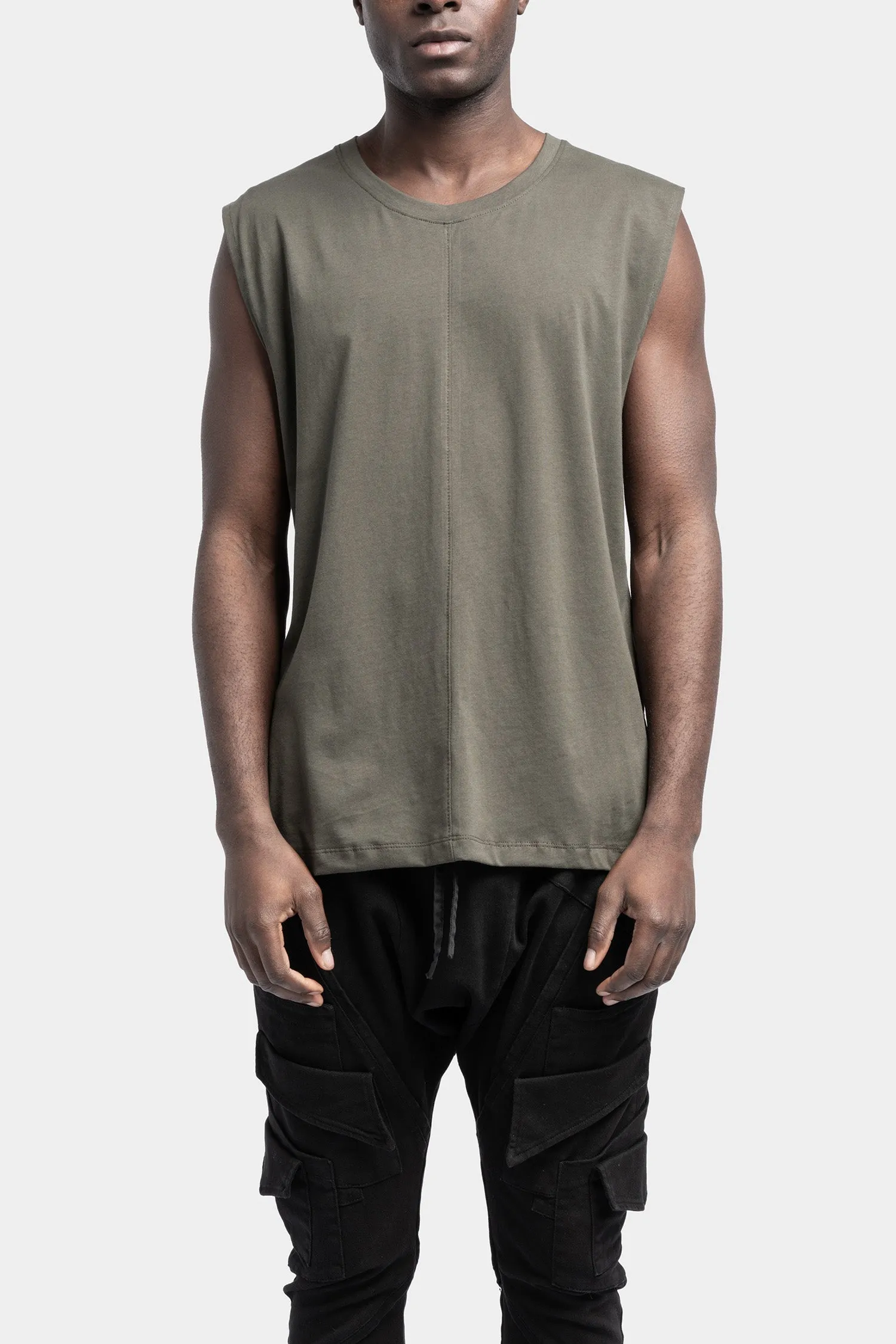 Regular cotton tank, Military green