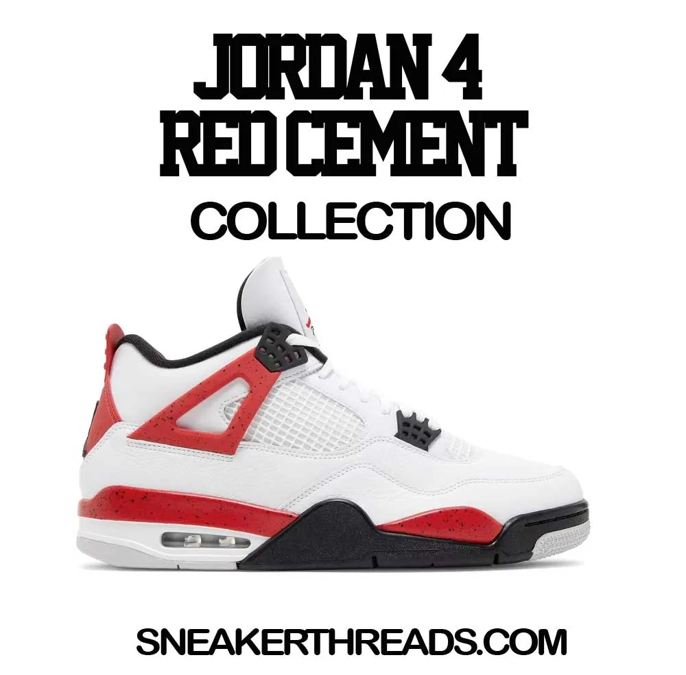 Retro 4 Red Cement Shirt - Fly Kicks - White