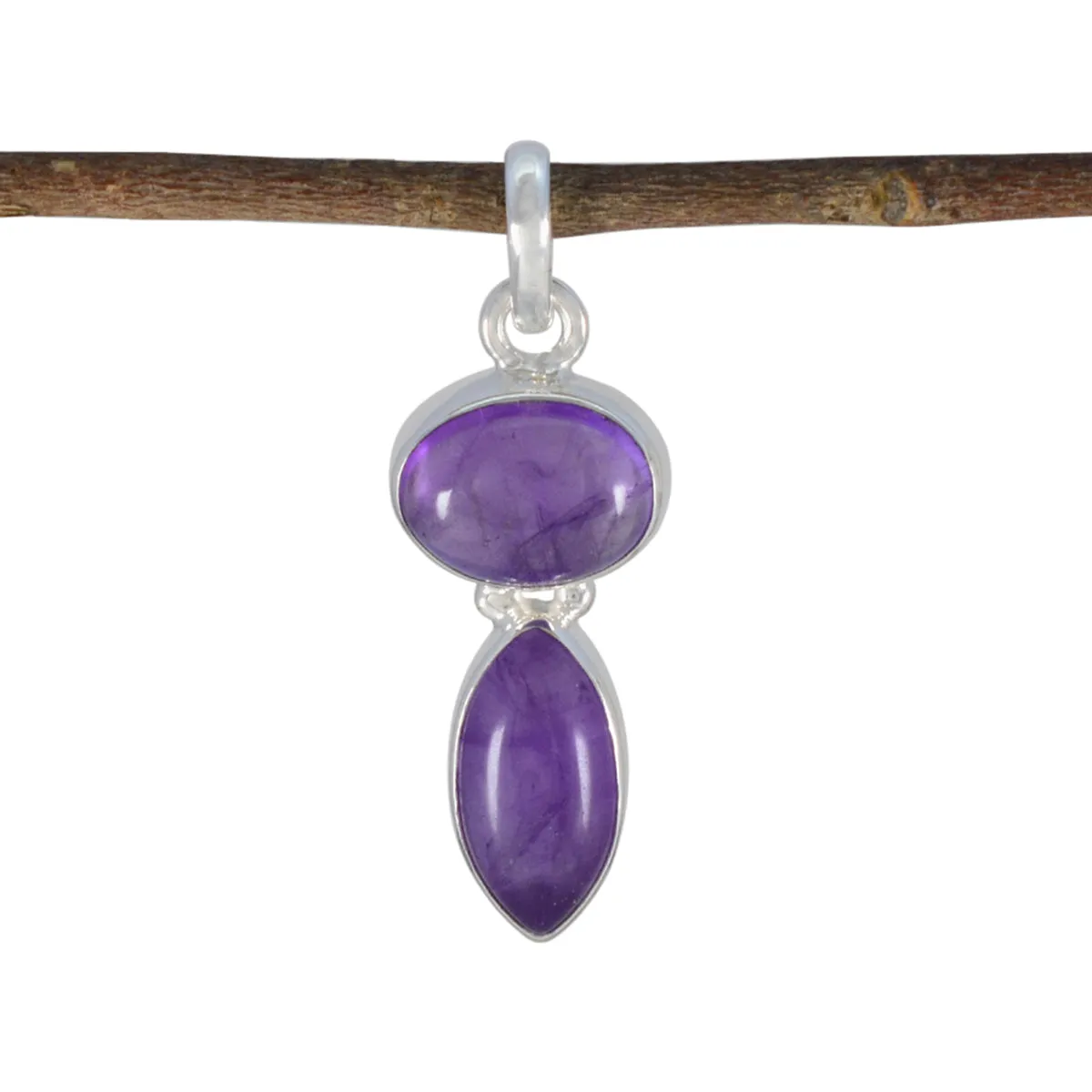 Riyo Bewitching Gemstone Multi Cabochon Purple Amethyst 1095 Sterling Silver Pendant Gift For Teachers Day