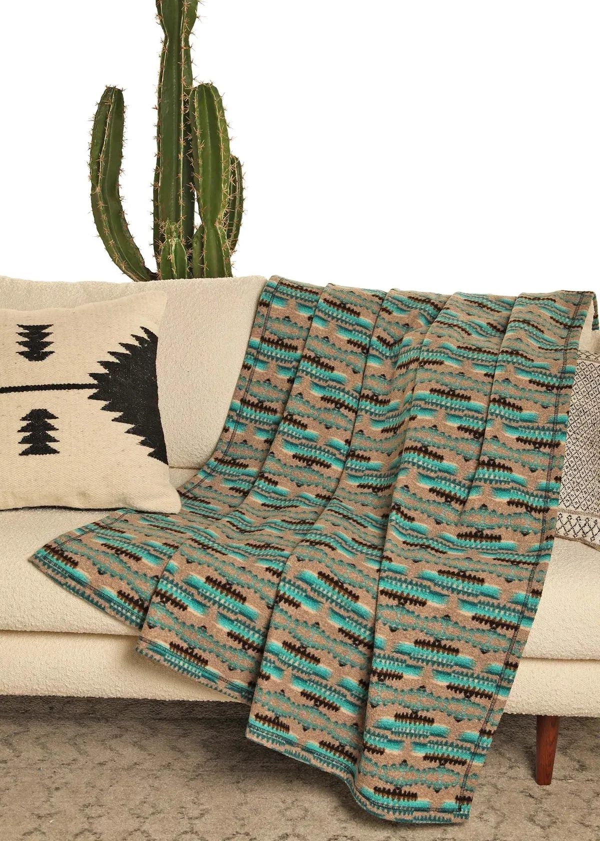 Rock & Roll Denim FLEECE BLANKET AZTEC TEAL