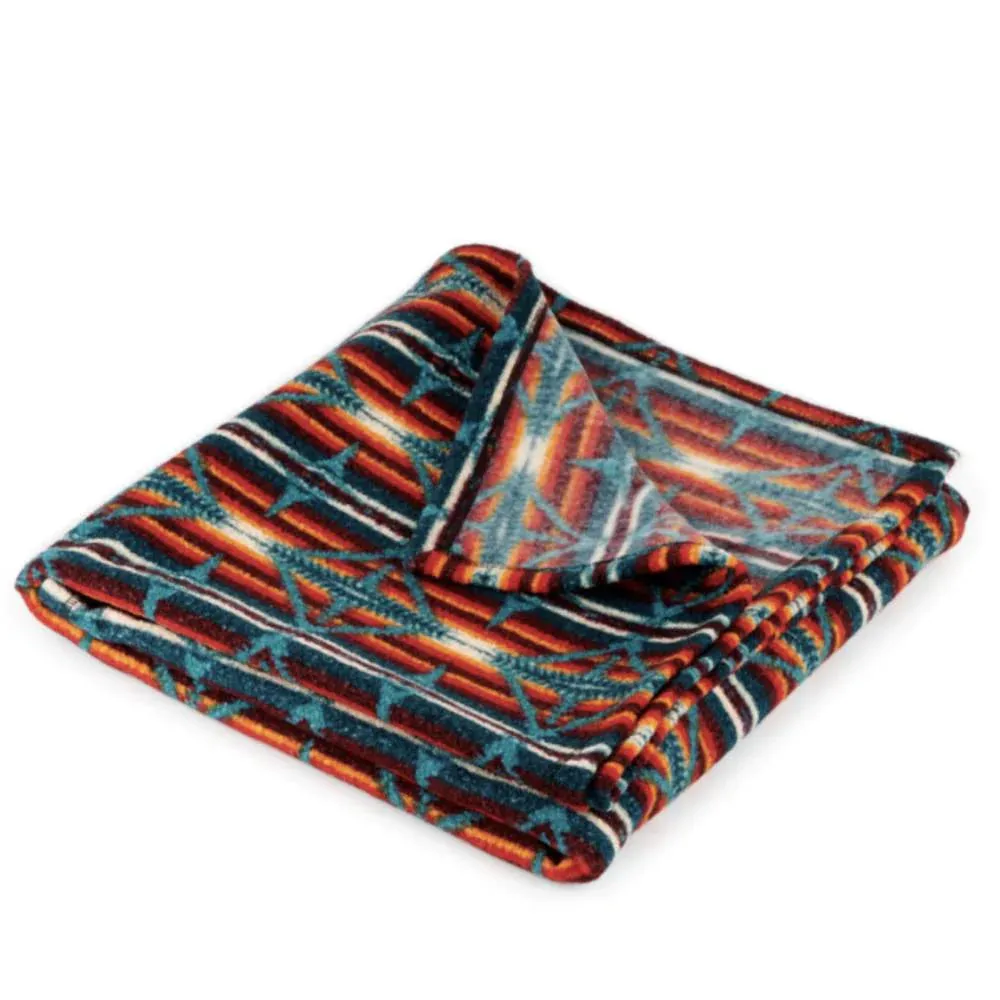 Rock & Roll Denim FLEECE BLANKET AZTEC TEAL