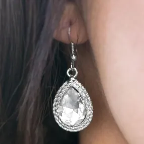 Roll Out the Red Carpet White Gem Earrings