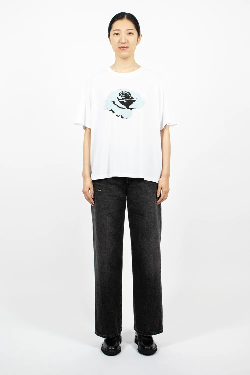 Rose Graphic Oversized T-Shirt White