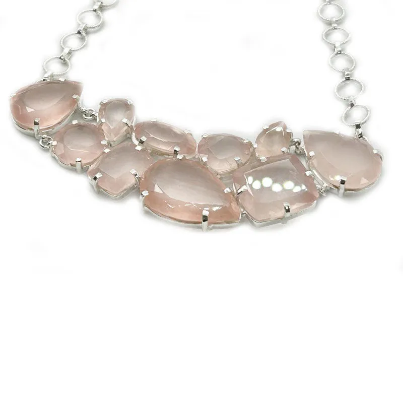 Rose Quartz Chunky Boho Necklace