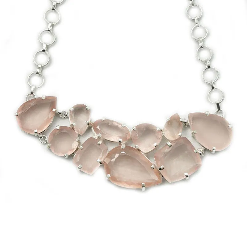 Rose Quartz Chunky Boho Necklace