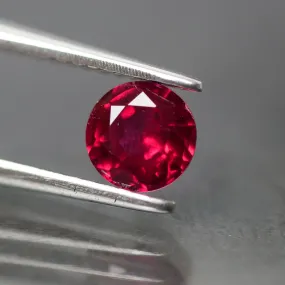 Ruby | Lab created Hydrothermal , round cut 5 mm, 0.8 ct