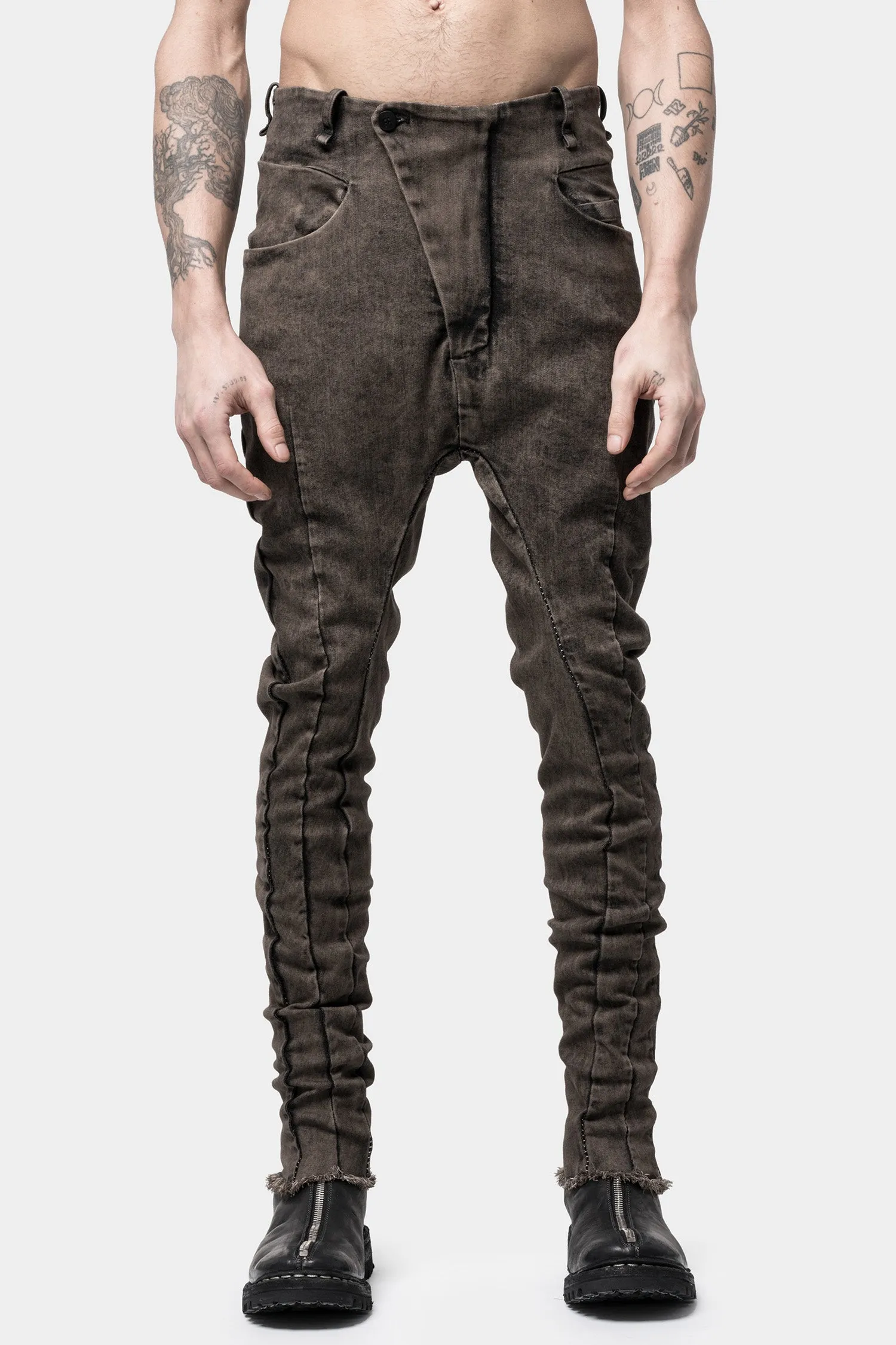 Seam detail jeans, Black clay