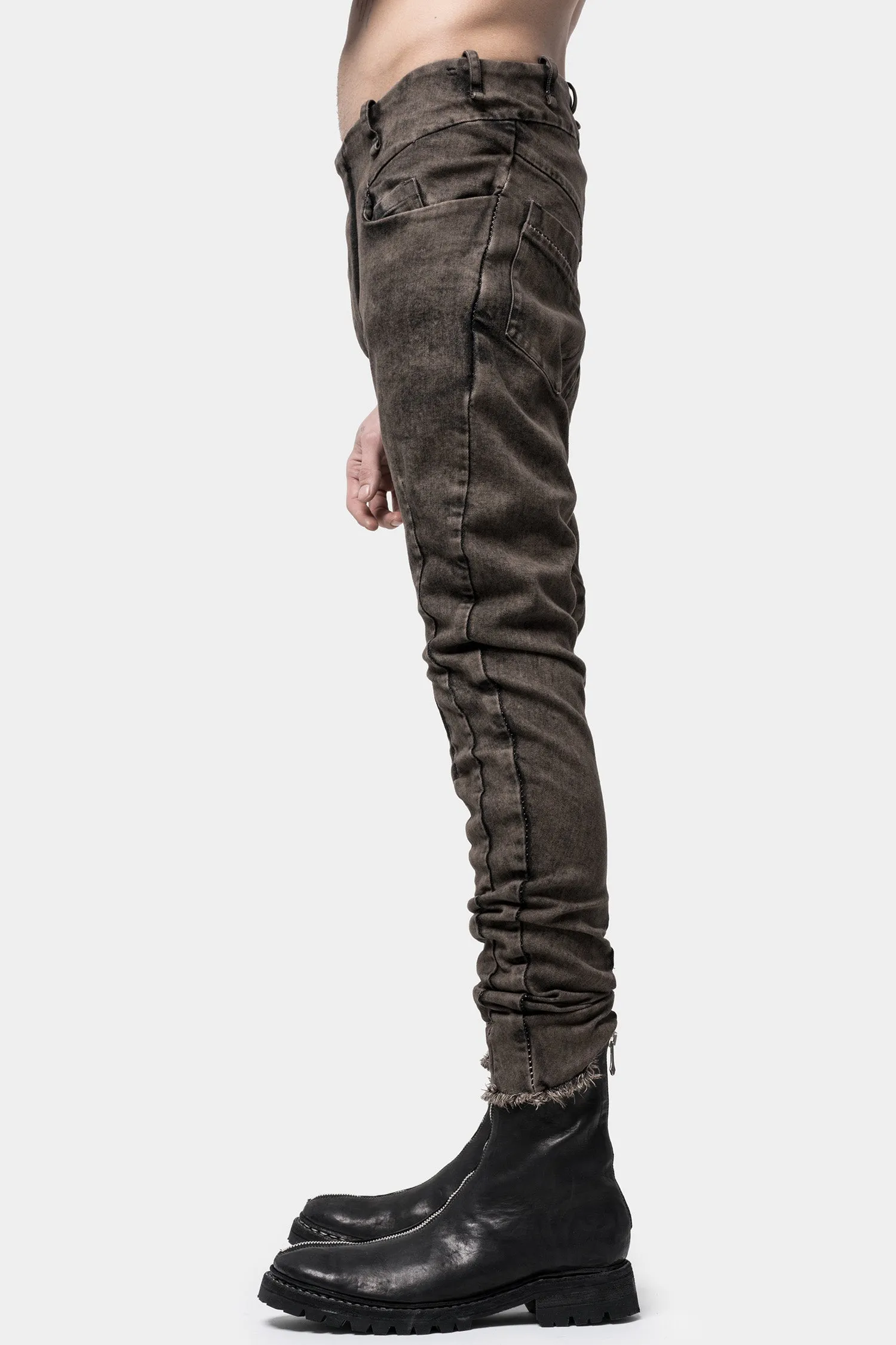 Seam detail jeans, Black clay