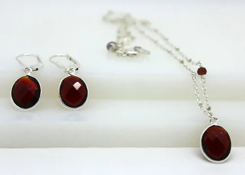 Silver Garnet Necklace