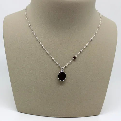 Silver Garnet Necklace