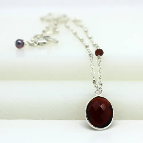 Silver Garnet Necklace