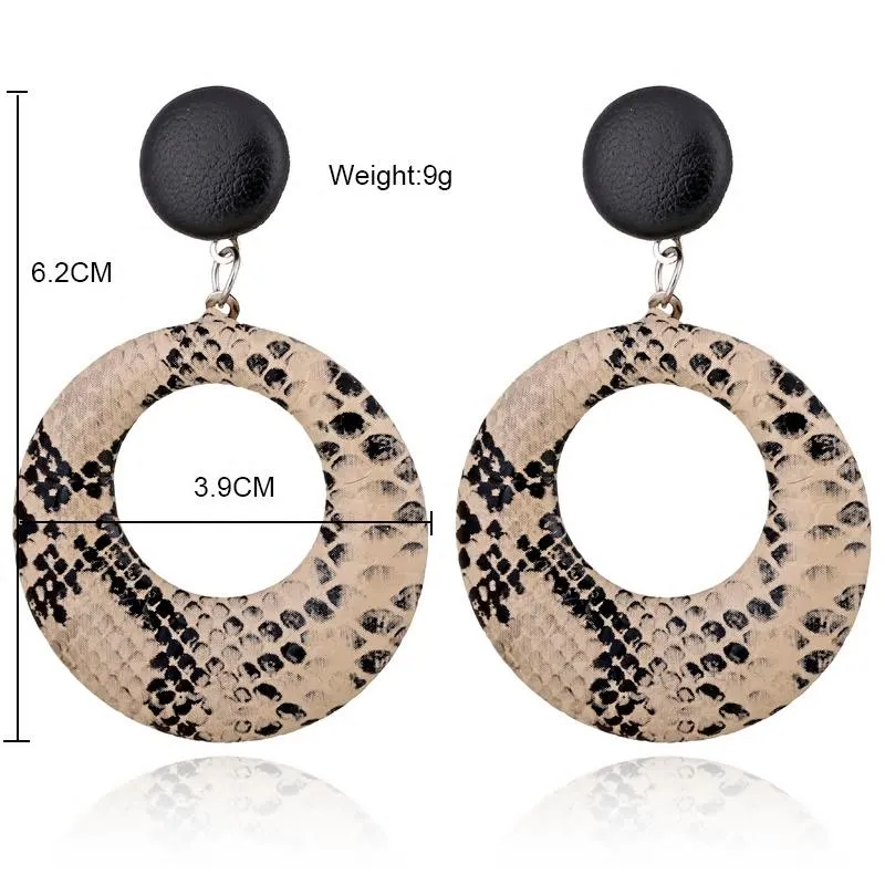 Snake Print Acrylic Small  Hoop Stud Styled Earring -2 Colors