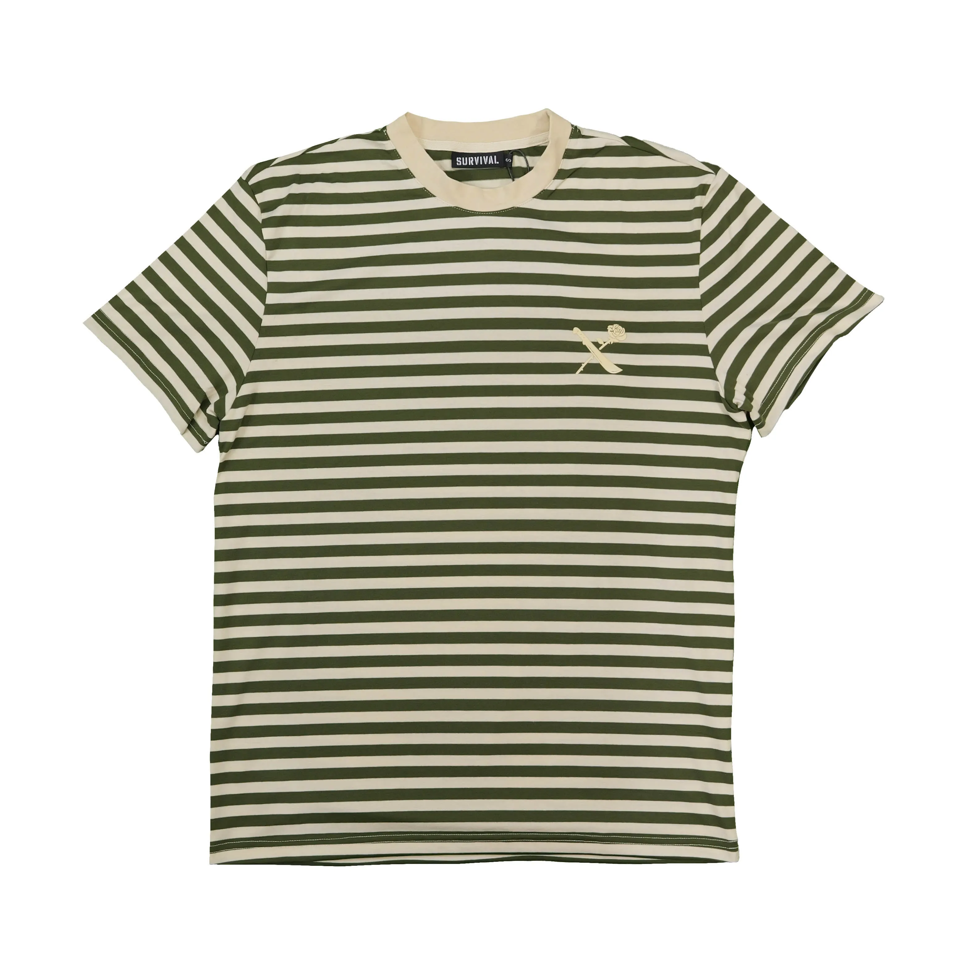 SOTF STRIPE TEE OLIVE/CREAM