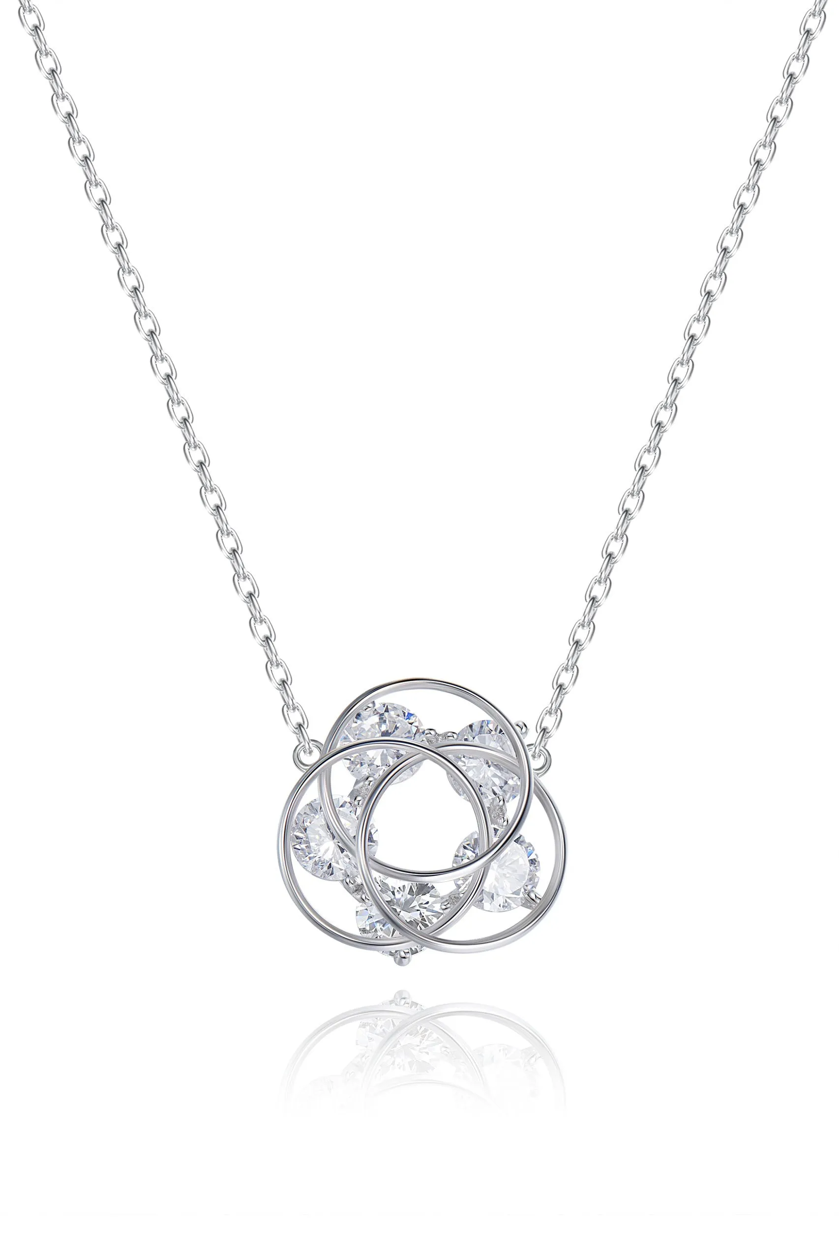 Sterling silver little five crystals necklace