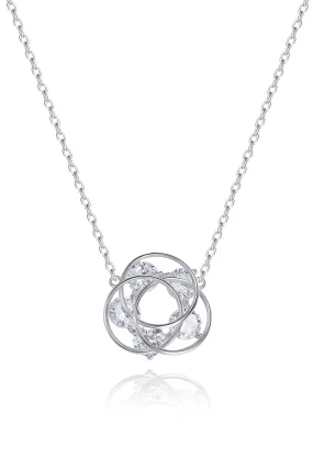 Sterling silver little five crystals necklace