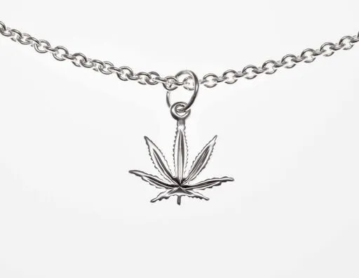 Sterling Silver Sativa Leaf Classic Pendant