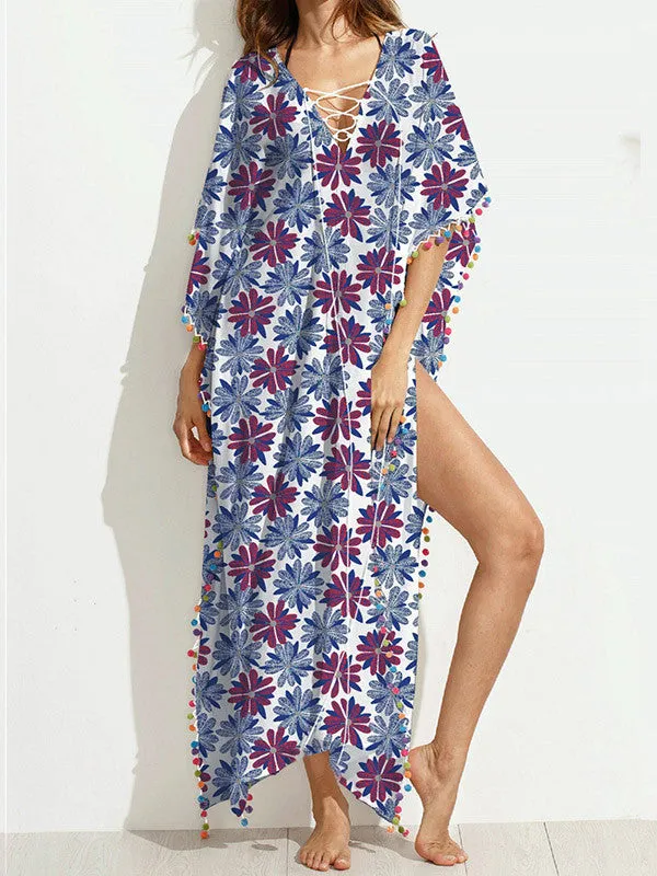 Summer Floral Loose Beach Maxi Dress