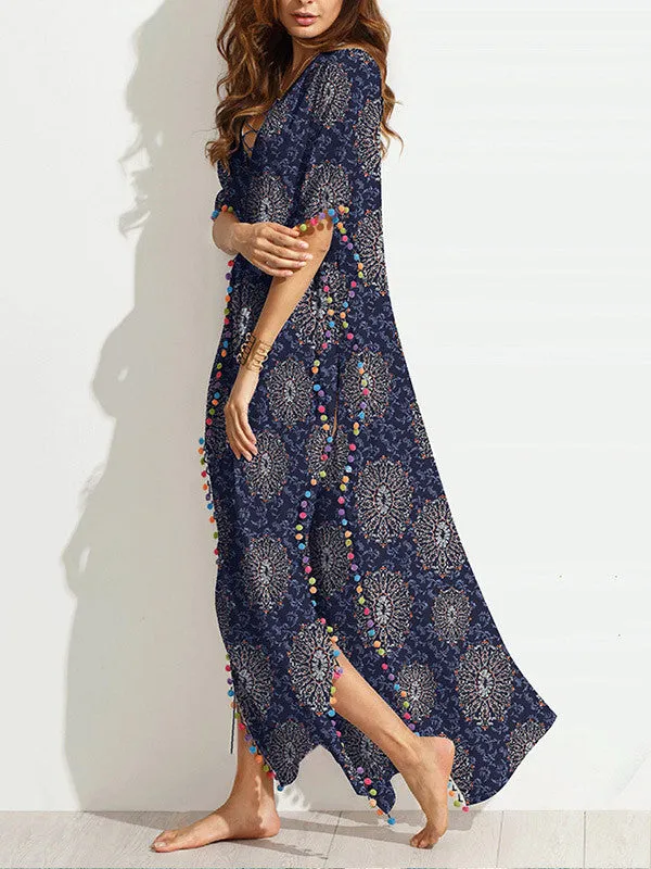 Summer Floral Loose Beach Maxi Dress