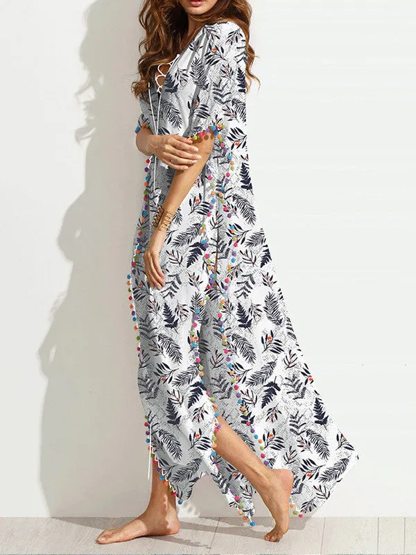 Summer Floral Loose Beach Maxi Dress