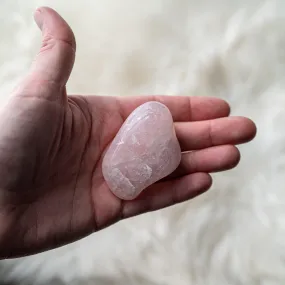 Sweet Candy Pink Rose Quartz B Grade from Brazil~ Medium Hand Held Palm Stone