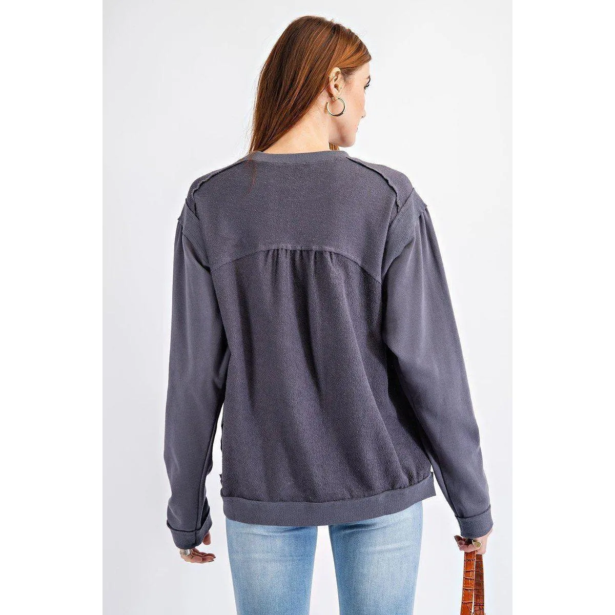 Terry Knit Loose Fit Pullover