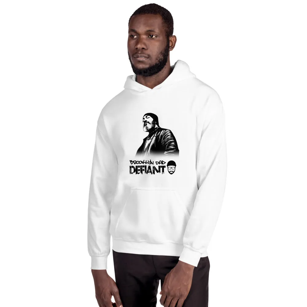 The BDD Unisex Hoodie in white with large image