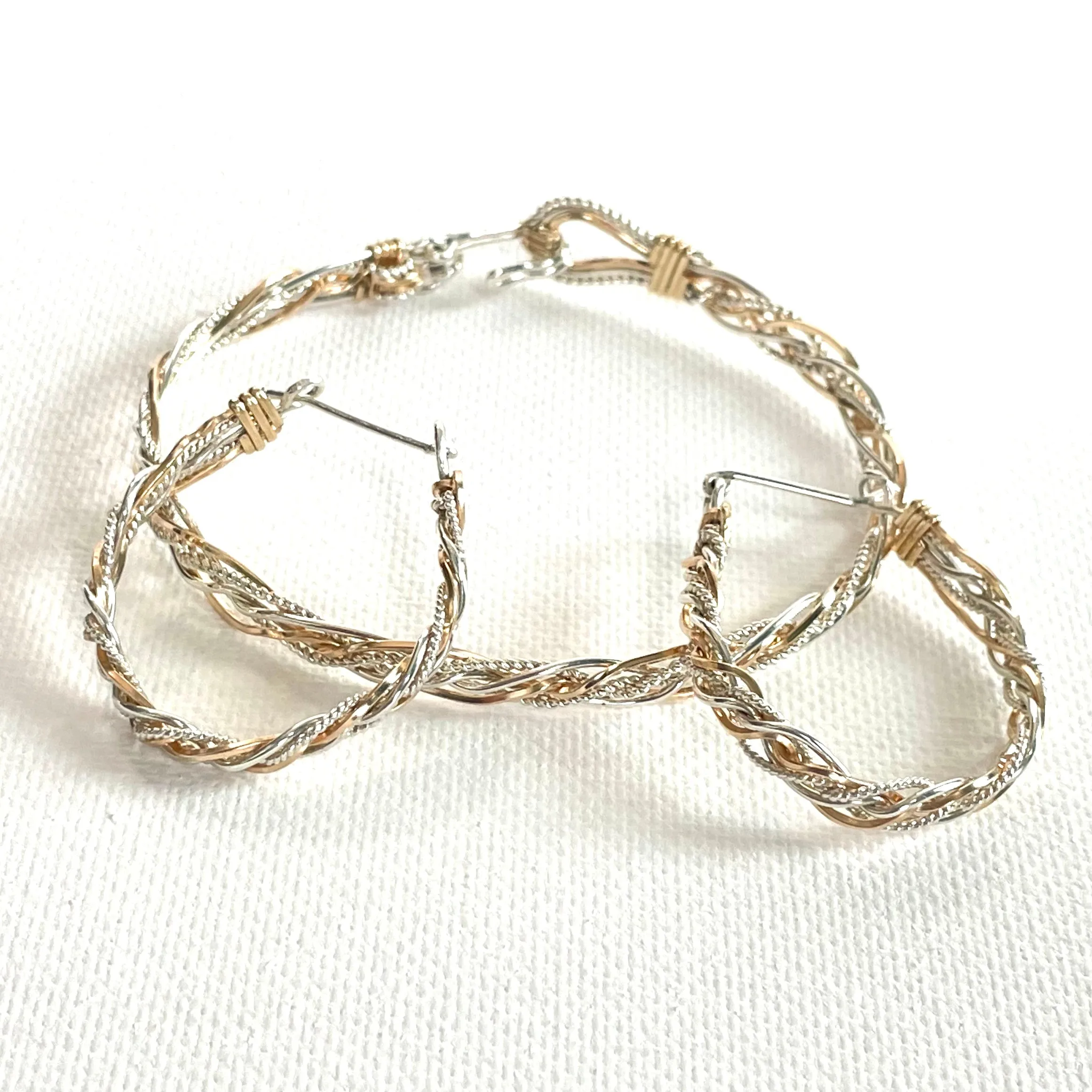 Twisted Sterling Silver and Gold Bracelet