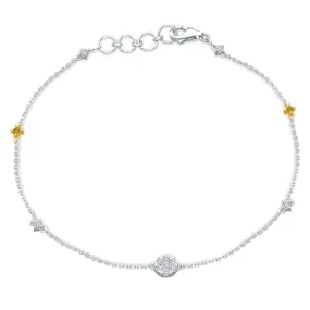 Two Tone Gold Yellow & White Diamond Eternal Baby Bracelet