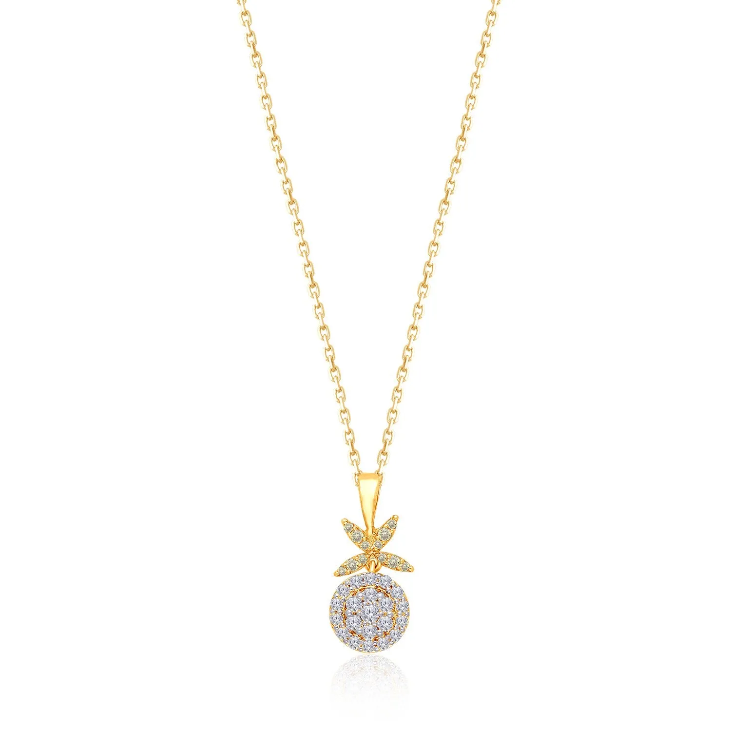 Two Tone Gold Yellow & White Diamond Eternal Pendant