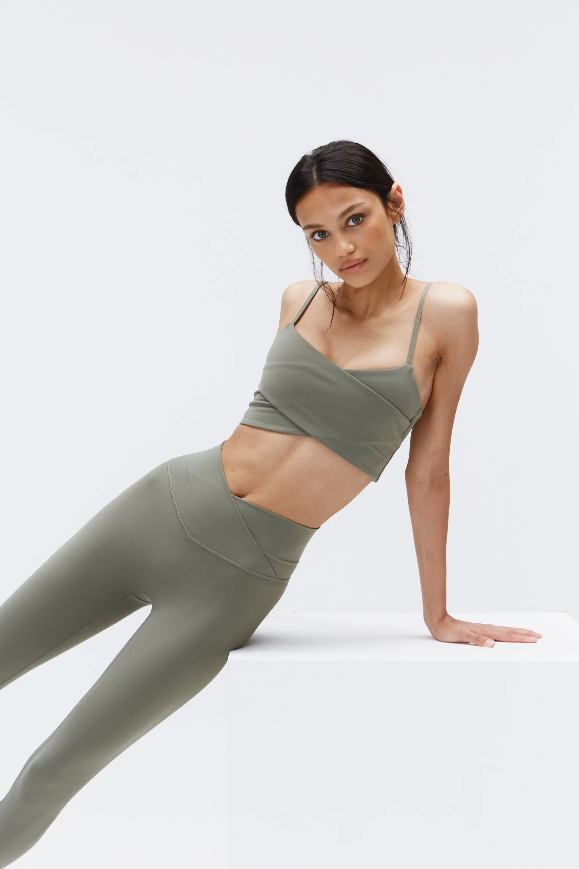 Ultimate Wrap Over Leggings - Olive Green