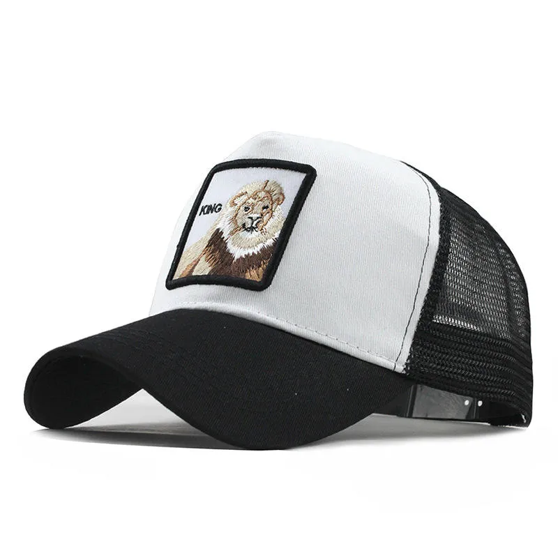 Unisex Cartoon Print Baseball Cap Animal Embroidery Baseball Cap Vintage Adjustable Snapback Hat