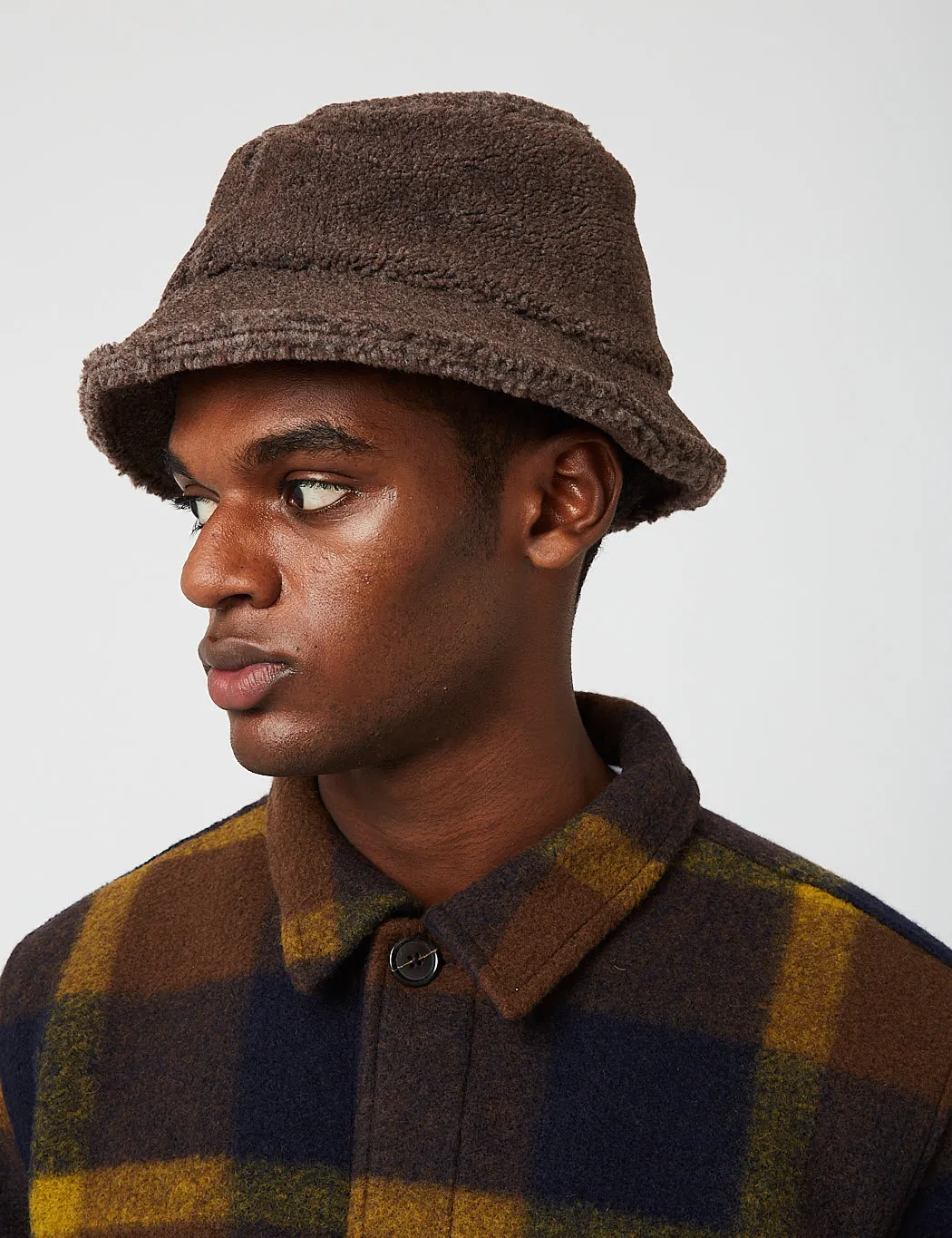 Universal Works Bucket Hat (Rocket Fleece) - Brown