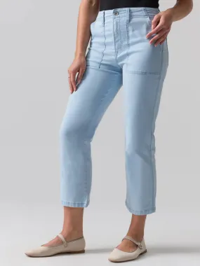 Vacation Crop High Rise Pant Ultra Pale