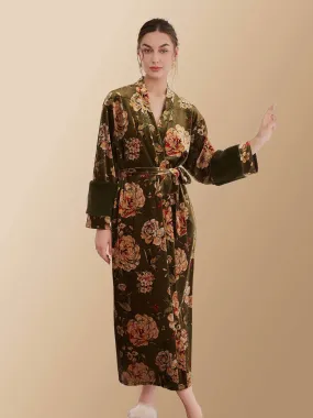 Velvet Floral Kimono Robe