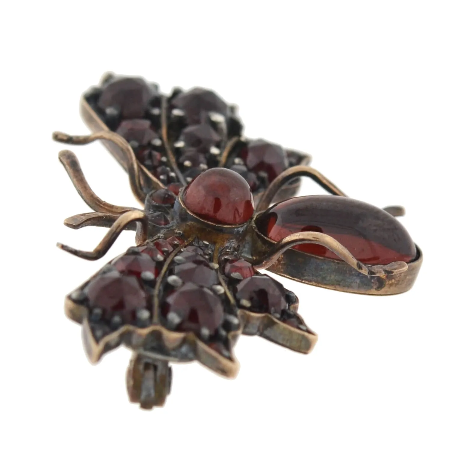 Victorian 10kt Bohemian Garnet Bug Pin