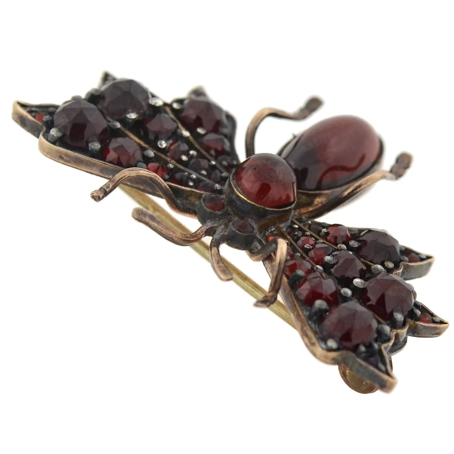 Victorian 10kt Bohemian Garnet Bug Pin